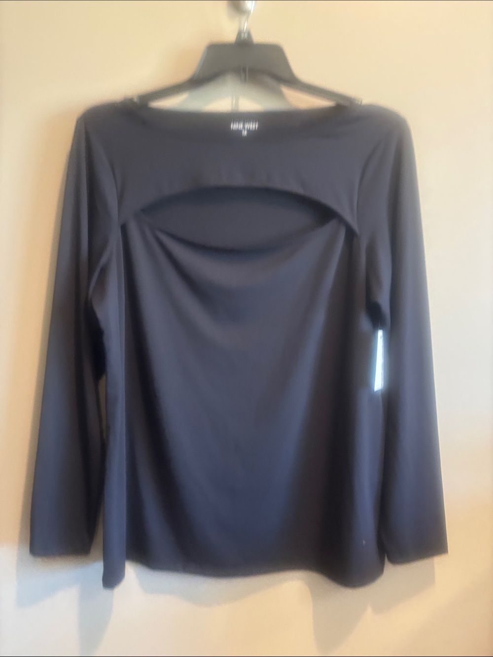 Nine West Black Long-Sleeve Cutout Front Top